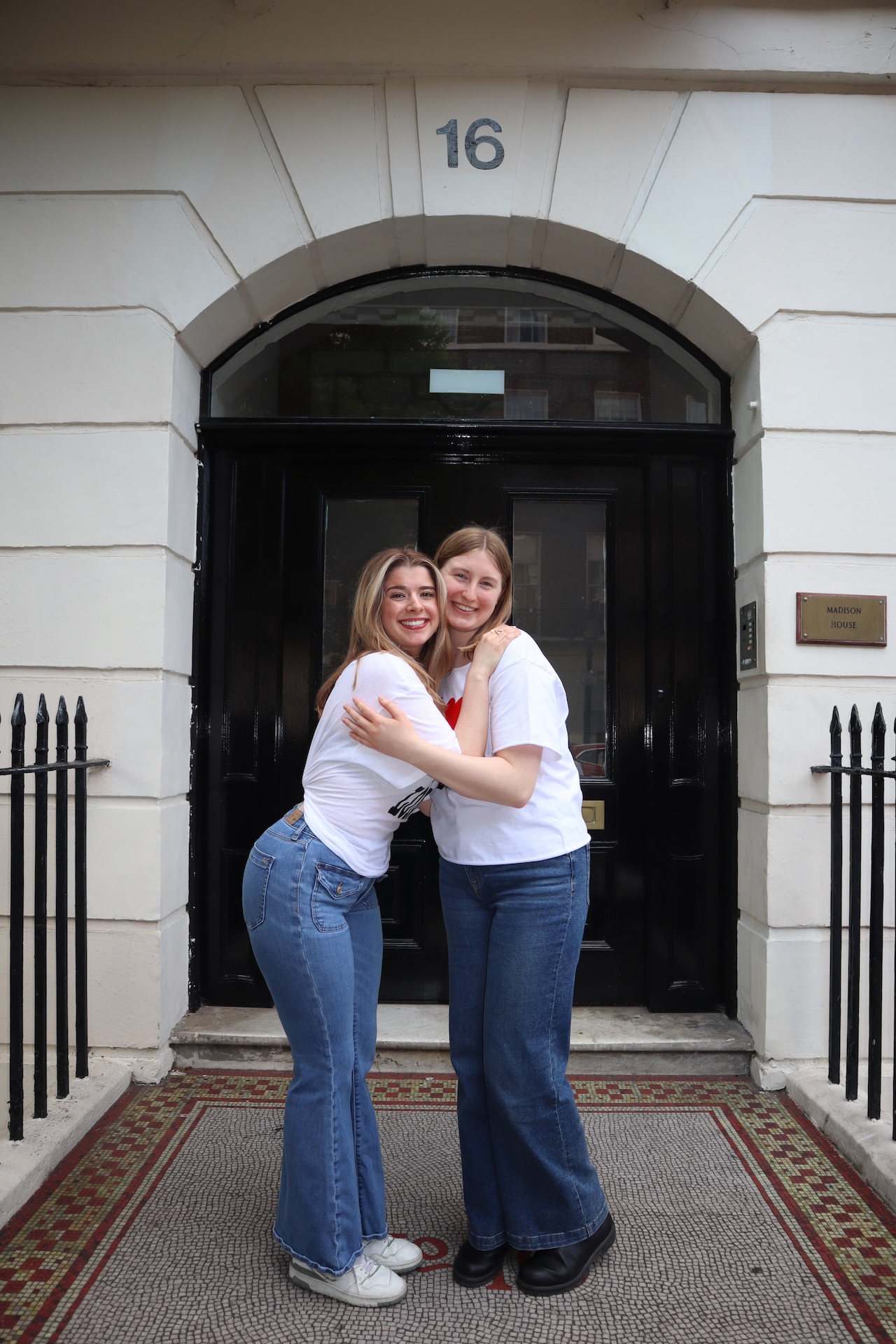 Girls in 'I Heart London' shirts